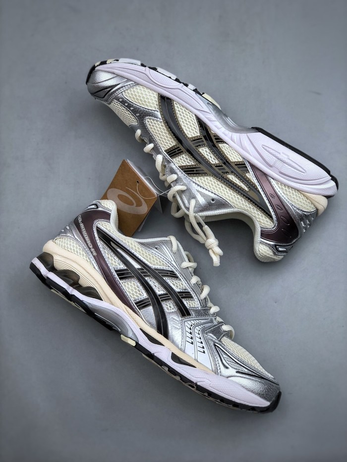 GEL-Kayano Co-Branded Silver and White Running Shoes