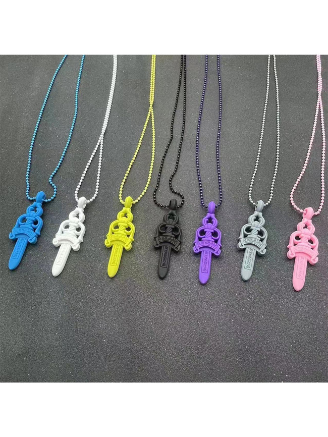 Macaron Multicolor Resin Sword Necklace 7 colors[【with dust bags】