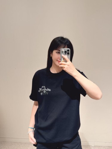 1:1 quality version Rhinestone Letter tee