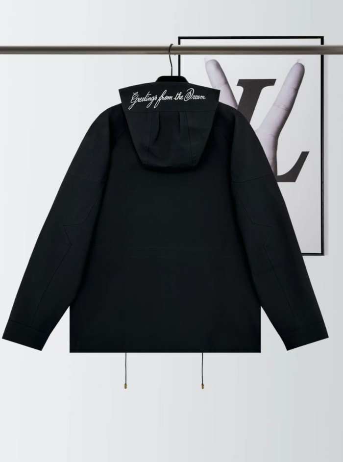 1:1 quality version Hooded Chest Monogrammed Punch Jacket