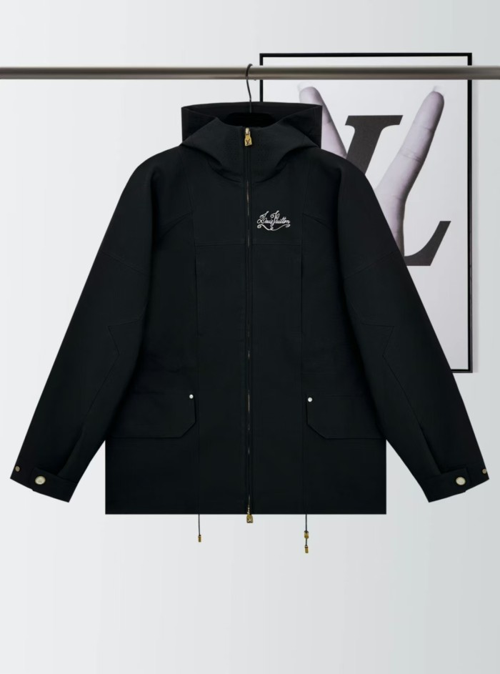 1:1 quality version Hooded Chest Monogrammed Punch Jacket