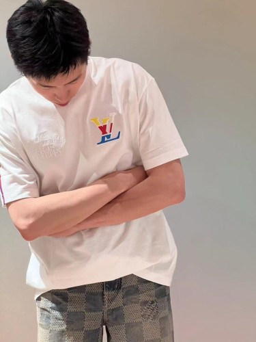 1:1 quality version Colorful logo on chest and back monogram print tee