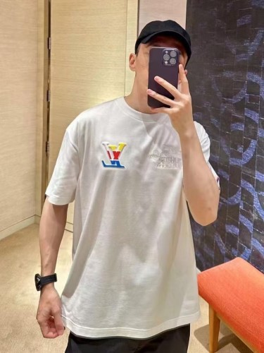 1:1 quality version Colorful logo on chest and back monogram print tee