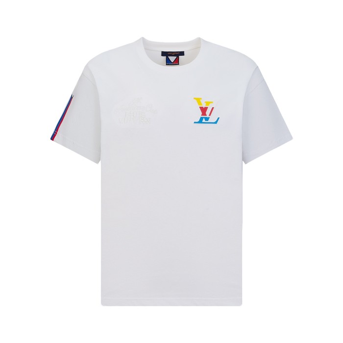 1:1 quality version Colorful logo on chest and back monogram print tee