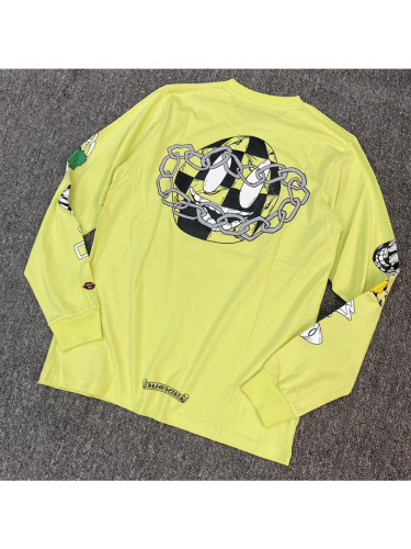 1:1 quality version Apple Green Graffiti Print Long Sleeve T-Shirt