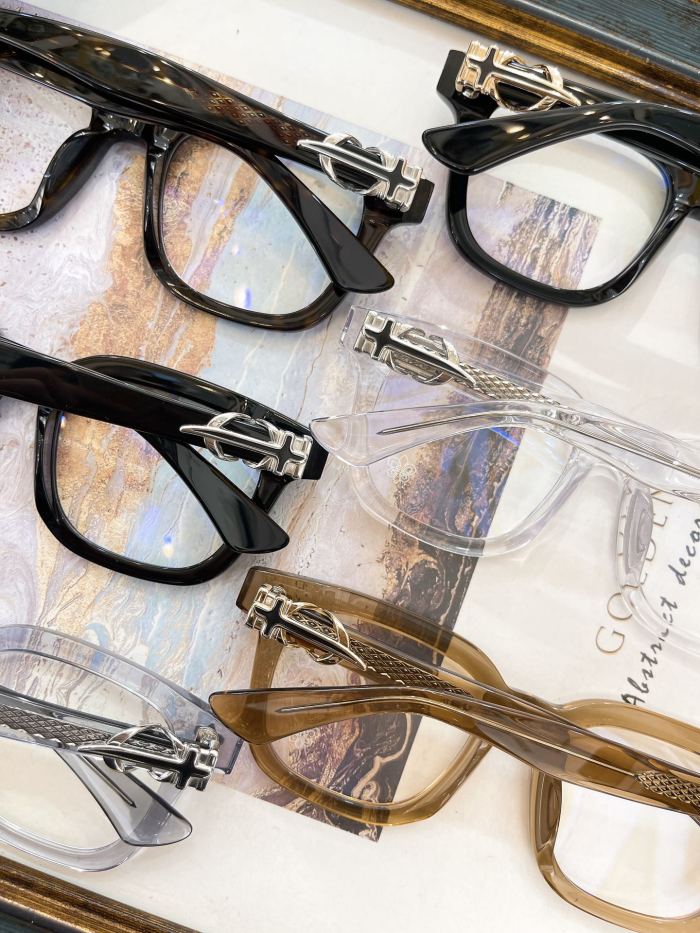 1:1 quality version Vintage Chunky Frame Tombstone Cross Wide Leg Glasses 6 colors