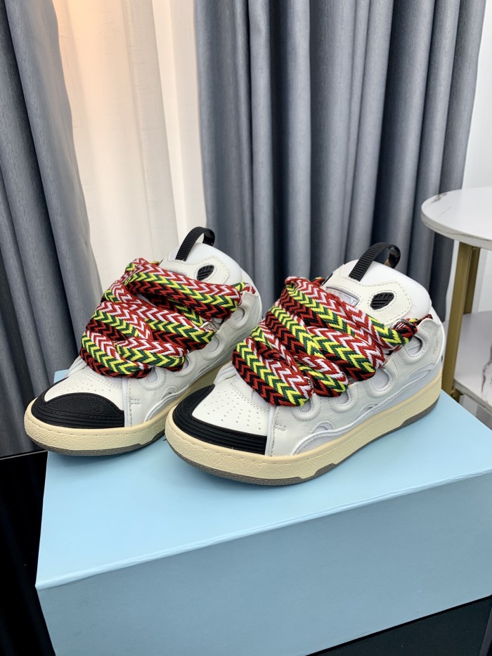 1:1 quality version Thick Sole Colorblocking Lace-Up Bread Shoes