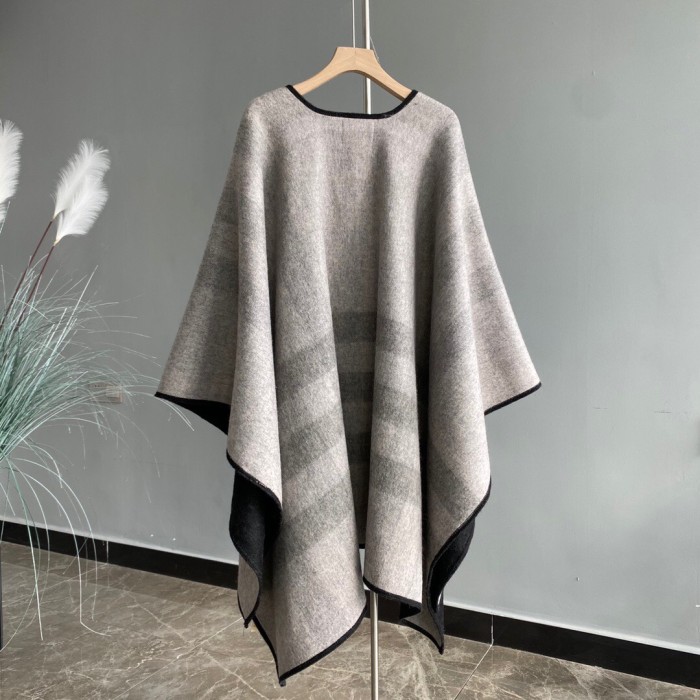 1:1 quality version Large plaid Reversible cashmere shawl cape 4 colors for girls