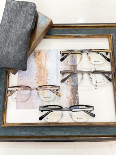 1:1 quality version titanium Sanskrit letters half-frame business glasses 4 colors
