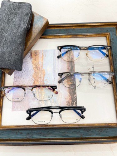 1:1 quality version titanium Sanskrit letters half-frame business glasses 4 colors