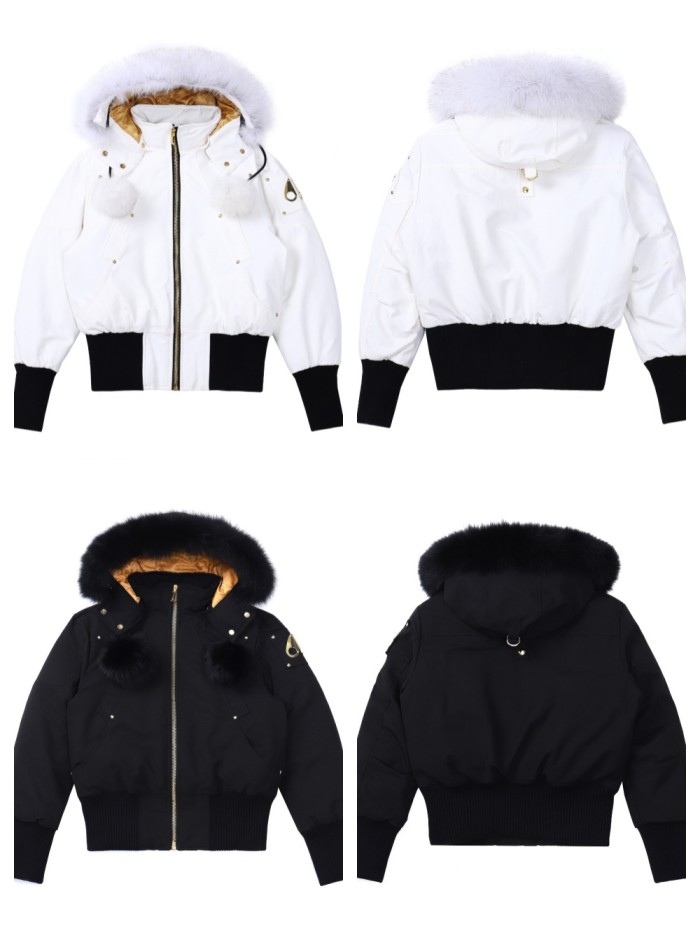 1:1 quality version Gold LOGO standard cold-resistant down jacket with Fur Balls 2 colors