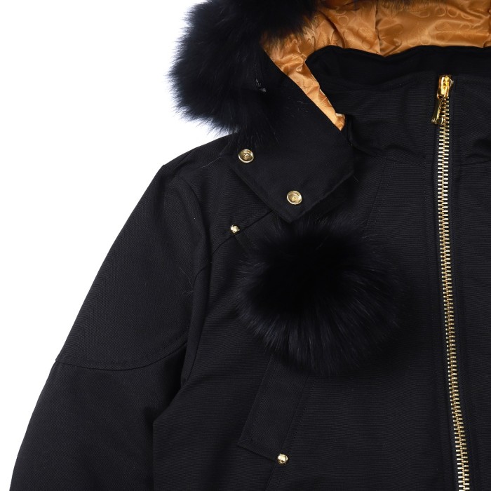 1:1 quality version Gold LOGO standard cold-resistant down jacket with Fur Balls 2 colors