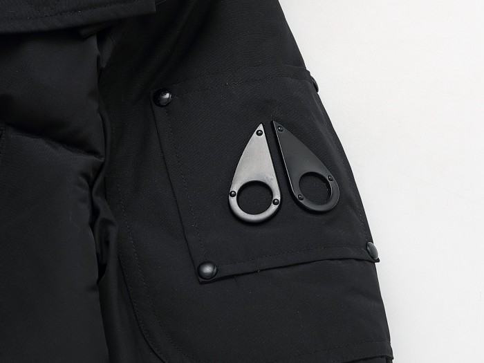 1:1 quality version Black Scissors Logo Sleeve Zipper Design Fur Collar Down Jacket 2 colors