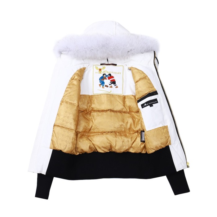1:1 quality version Gold LOGO standard cold-resistant down jacket with Fur Balls 2 colors