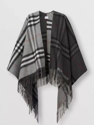 1:1 quality version Reversible gray and black colorblocked fringe cape for girls