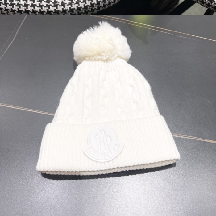 1:1 quality version Twisted knit and fluff ball padded cold beanie 5 colors