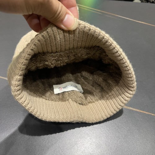 1:1 quality version Twisted knit and fluff ball padded cold beanie 5 colors