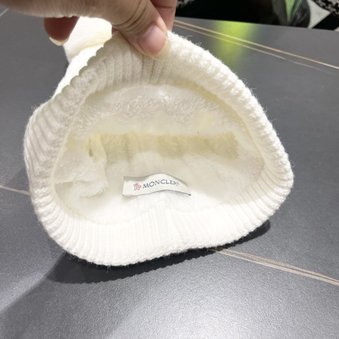 1:1 quality version Twisted knit and fluff ball padded cold beanie 5 colors