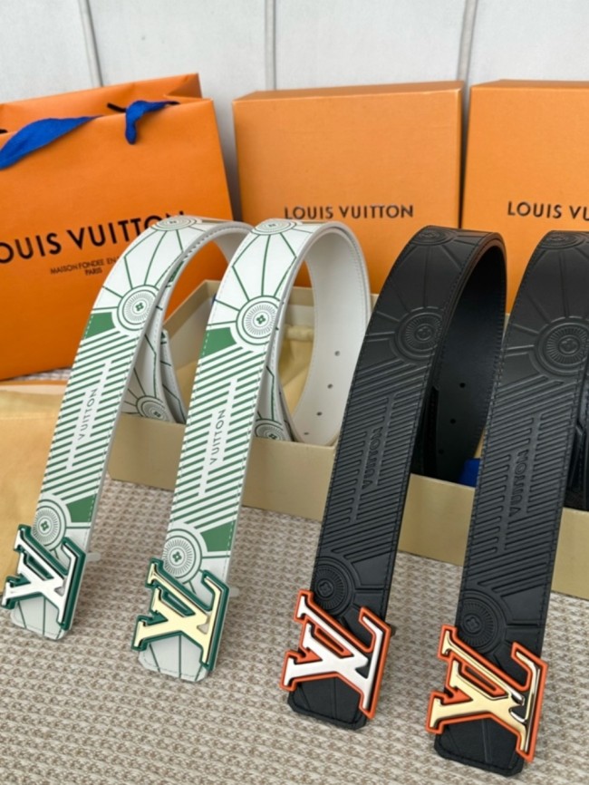  1:1 quality version Two-tone letter logo buckle leather belt 4 colors【Width 4cm】