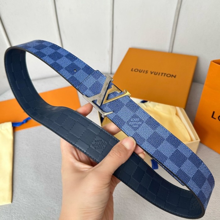  1:1 quality version Colorful Duplex Plaid Monogrammed Buckle Reversible Belt 6 colors【Width 4cm】