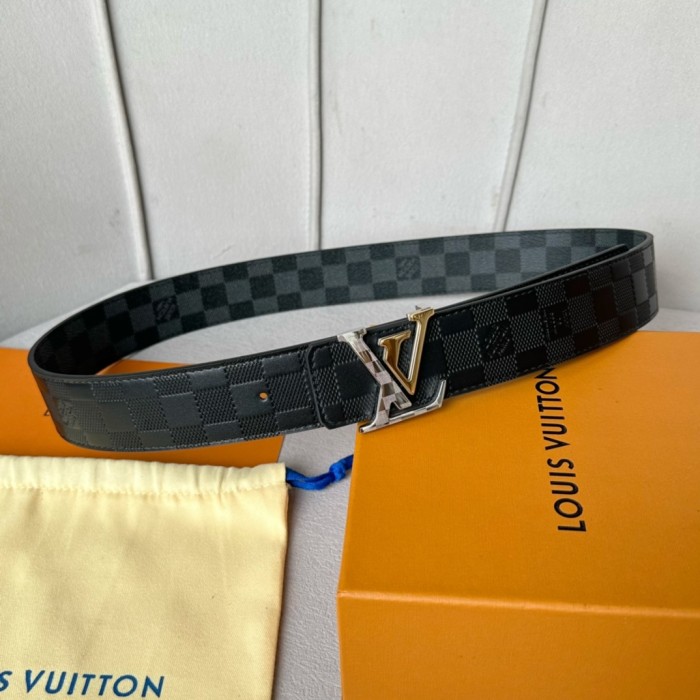  1:1 quality version Colorful Duplex Plaid Monogrammed Buckle Reversible Belt 6 colors【Width 4cm】