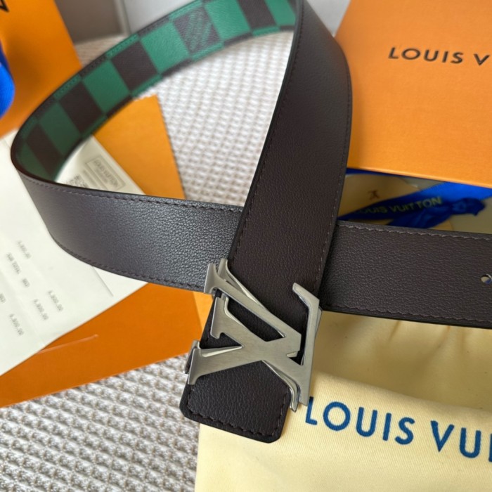  1:1 quality version Large Square Double Layer Letter Buckle Belt 6 colors【Width 4cm】