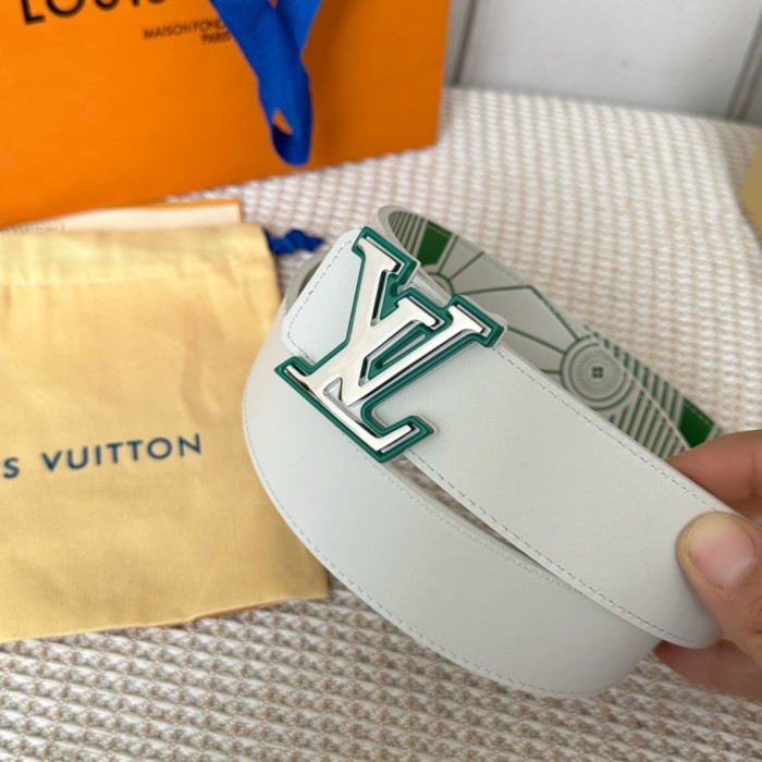  1:1 quality version Two-tone letter logo buckle leather belt 4 colors【Width 4cm】