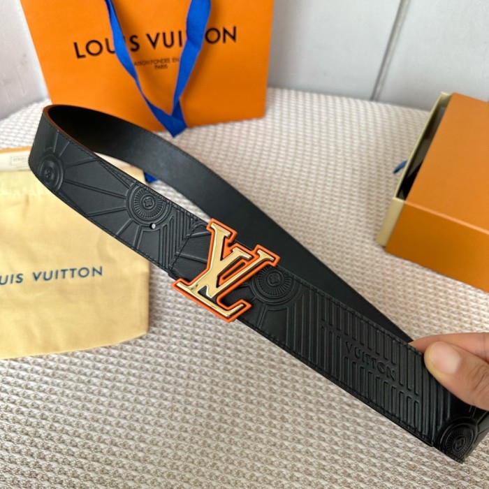  1:1 quality version Two-tone letter logo buckle leather belt 4 colors【Width 4cm】
