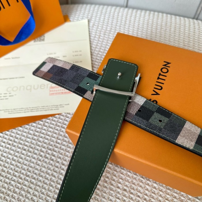  1:1 quality version Large Square Double Layer Letter Buckle Belt 6 colors【Width 4cm】