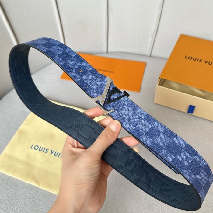  1:1 quality version Colorful Duplex Plaid Monogrammed Buckle Reversible Belt 6 colors【Width 4cm】