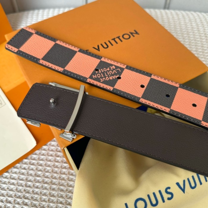  1:1 quality version Large Square Double Layer Letter Buckle Belt 6 colors【Width 4cm】
