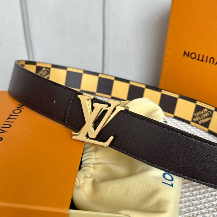  1:1 quality version Large Square Double Layer Letter Buckle Belt 6 colors【Width 4cm】