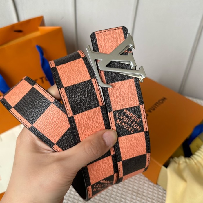  1:1 quality version Large Square Double Layer Letter Buckle Belt 6 colors【Width 4cm】
