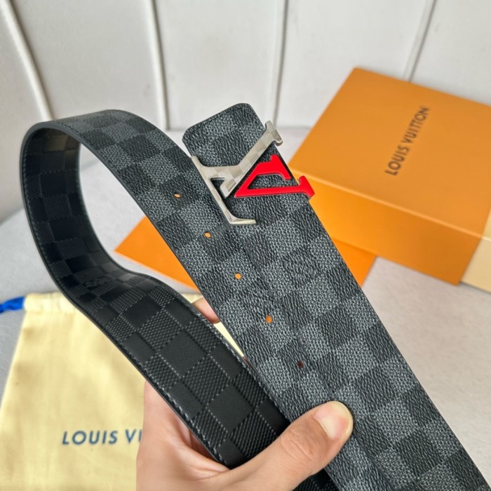  1:1 quality version Colorful Duplex Plaid Monogrammed Buckle Reversible Belt 6 colors【Width 4cm】