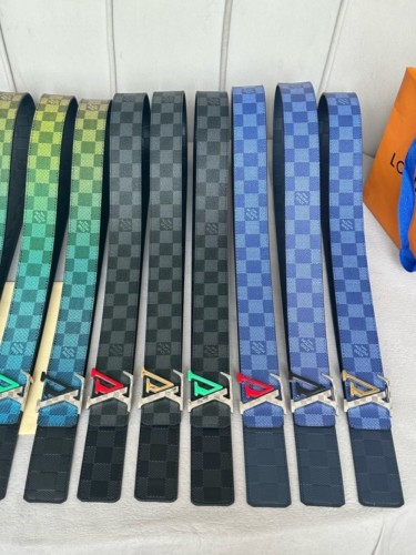  1:1 quality version Colorful Duplex Plaid Monogrammed Buckle Reversible Belt 6 colors【Width 4cm】