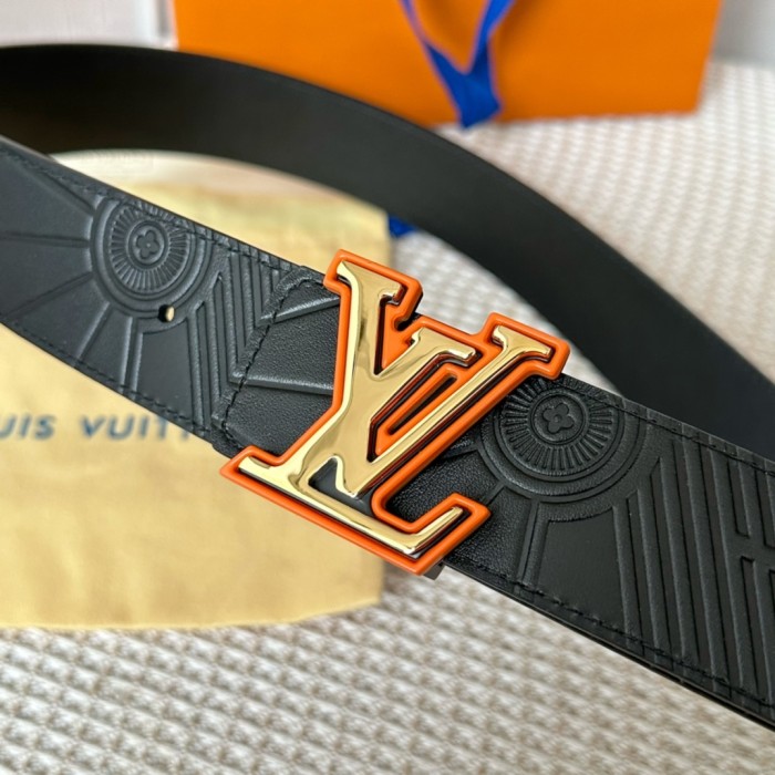  1:1 quality version Two-tone letter logo buckle leather belt 4 colors【Width 4cm】