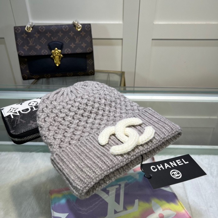 1:1 quality version Pineapple Pattern Double C logo Knit Wool beanie 5 colors