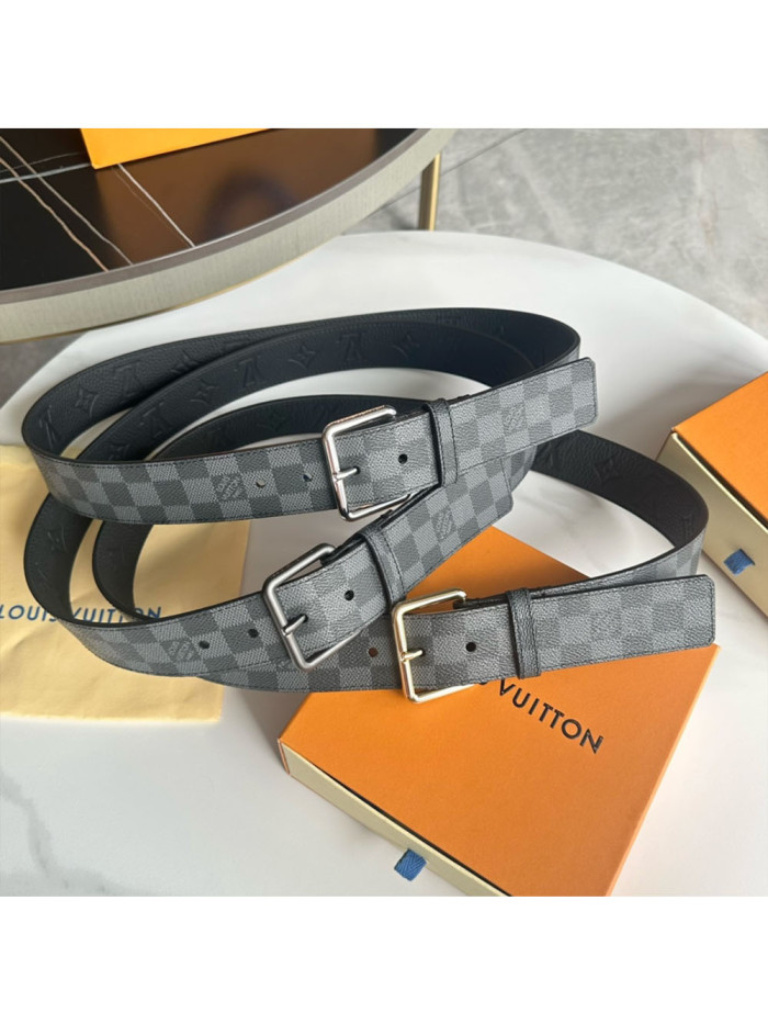  1:1 quality version Black Plaid Pin Buckle Belt 3 colors【Width 4cm】