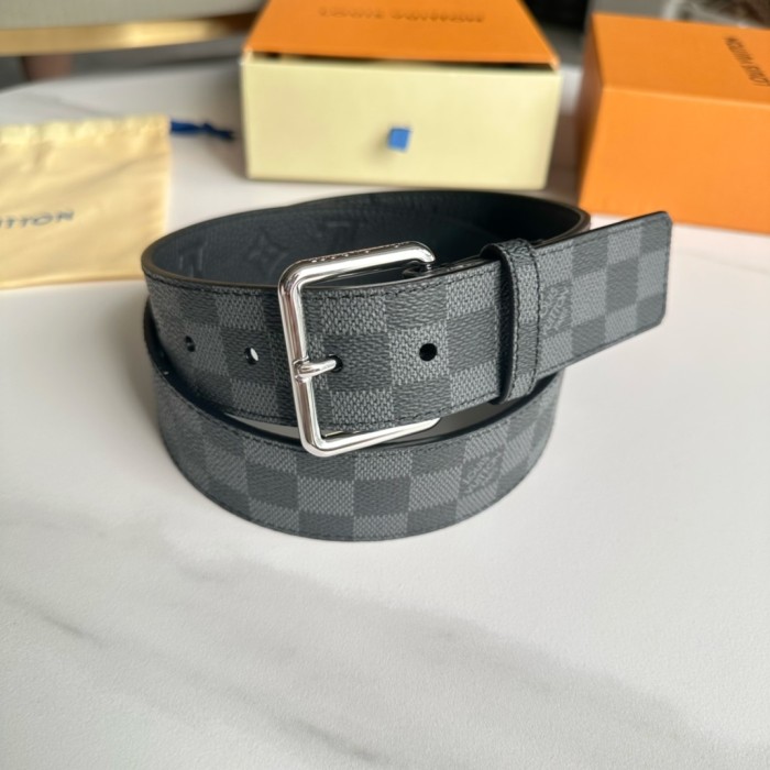  1:1 quality version Black Plaid Pin Buckle Belt 3 colors【Width 4cm】