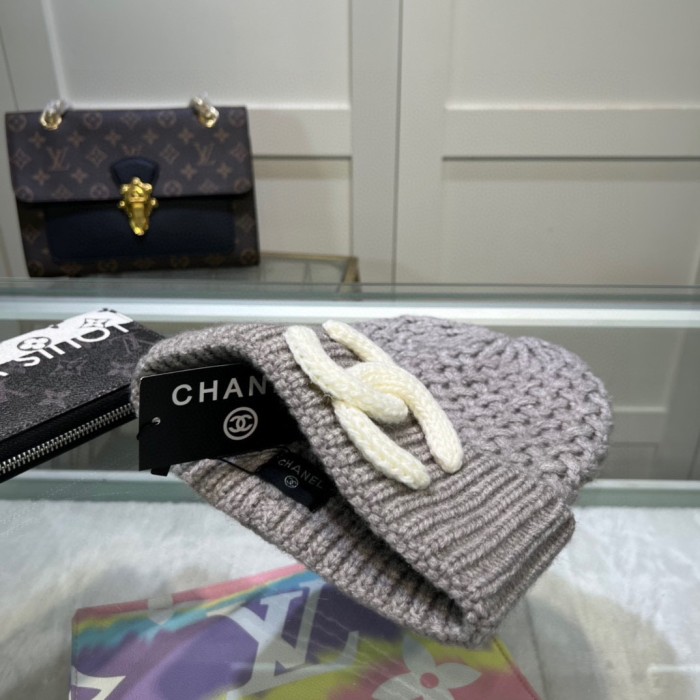 1:1 quality version Pineapple Pattern Double C logo Knit Wool beanie 5 colors