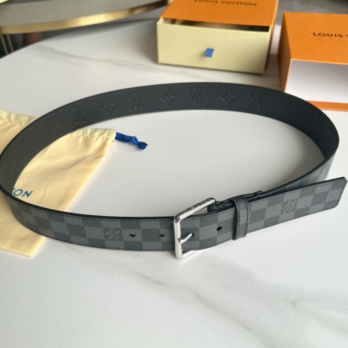  1:1 quality version Black Plaid Pin Buckle Belt 3 colors【Width 4cm】