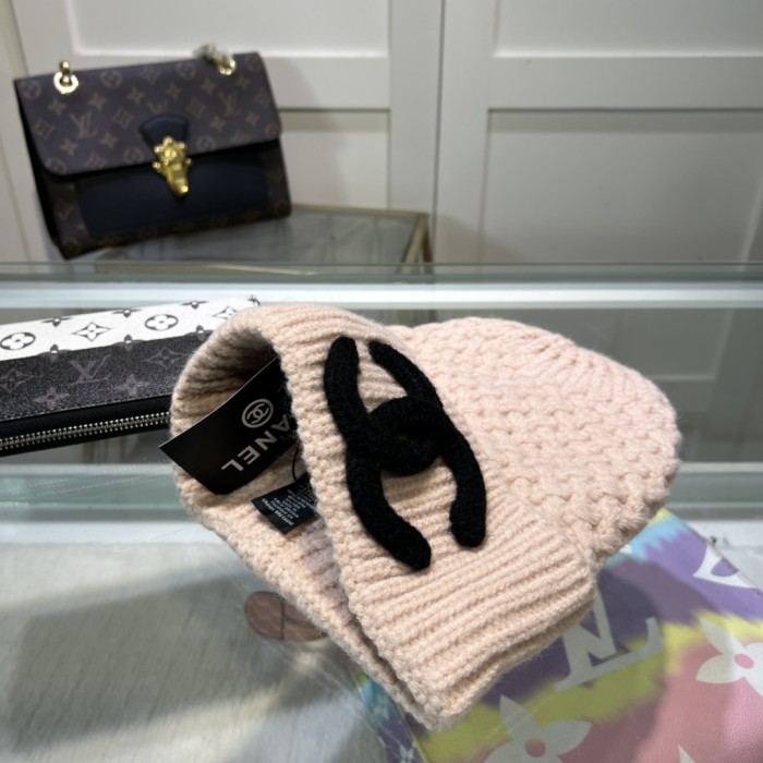 1:1 quality version Pineapple Pattern Double C logo Knit Wool beanie 5 colors