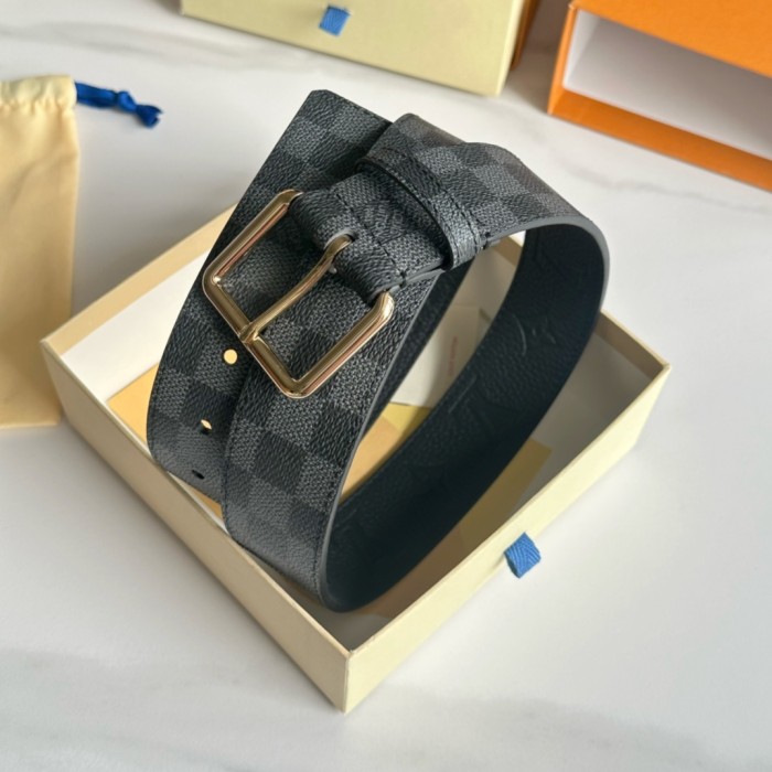  1:1 quality version Black Plaid Pin Buckle Belt 3 colors【Width 4cm】