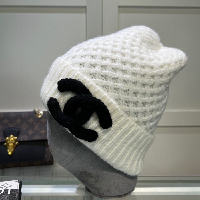 1:1 quality version Pineapple Pattern Double C logo Knit Wool beanie 5 colors