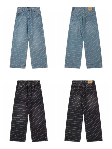 1:1 quality version Pop-up laser full print jeans 2 colors