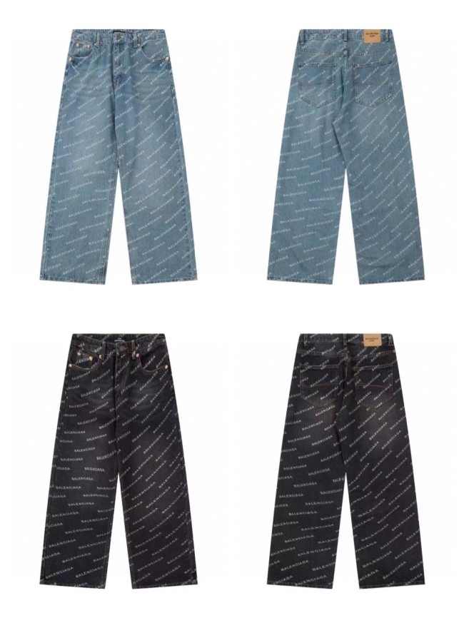 1:1 quality version Pop-up laser full print jeans 2 colors