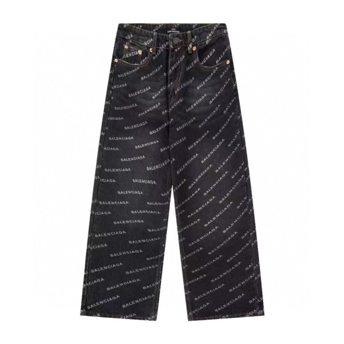 1:1 quality version Pop-up laser full print jeans 2 colors