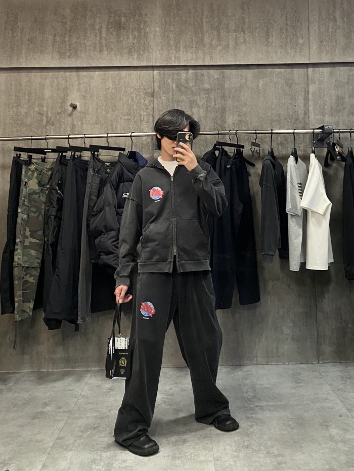 [buy more save more]Earth Collection 3D Printed Abrasive Washed Version Pants