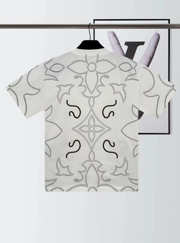 1:1 quality version Chest Big logo embroidered cotton tee