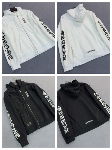 [buy more save more]1:1 quality version Chest Vertical Logo Printed Silver Sword Zipper Hoodie 2 colors